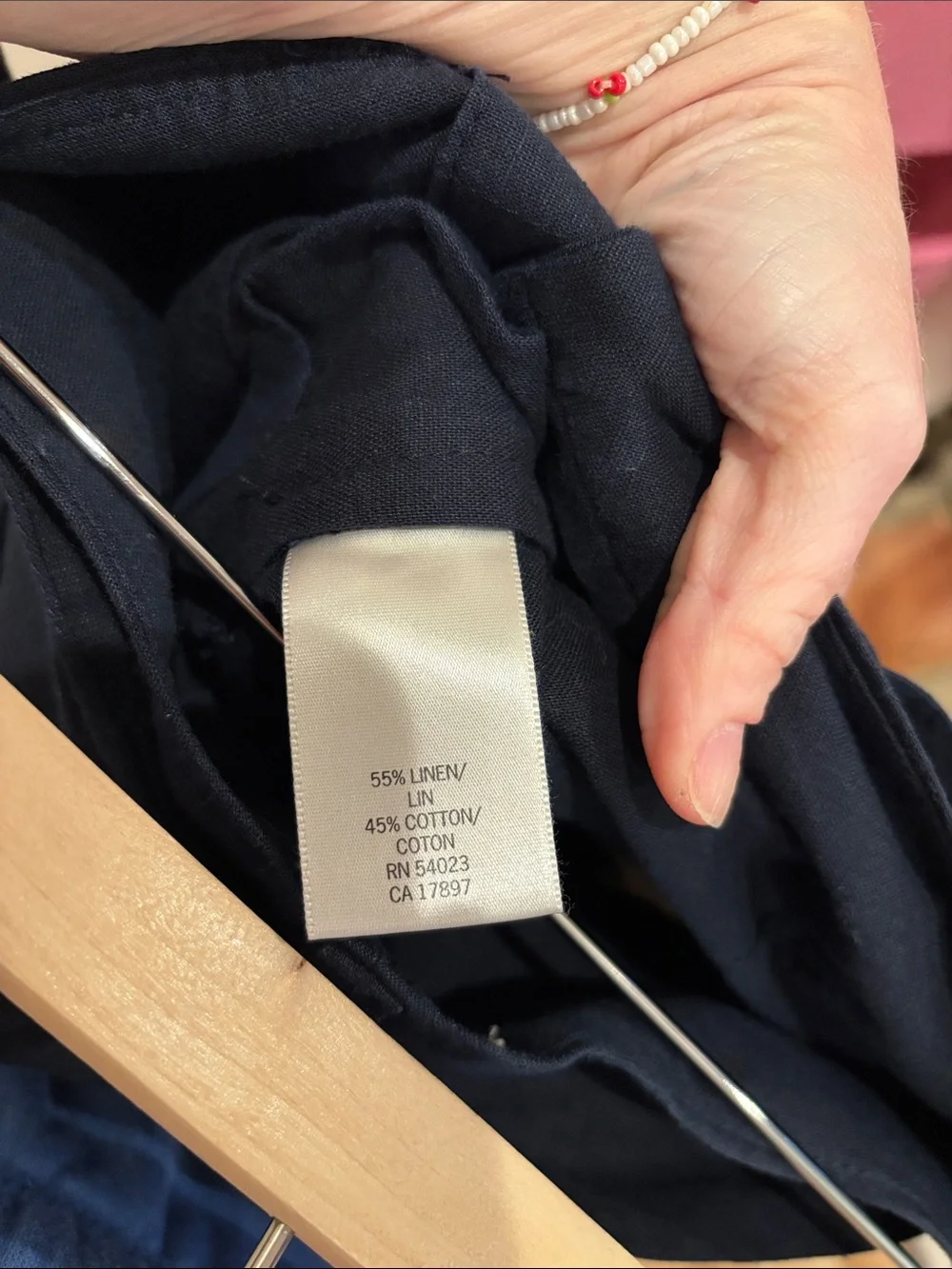 Banana Republic Women’s Trousers Martin Linen Blend Navy Size 10